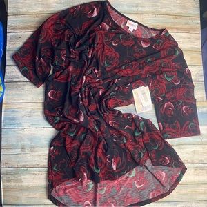 LuLaRoe Irma tunic, roses size XL NWT